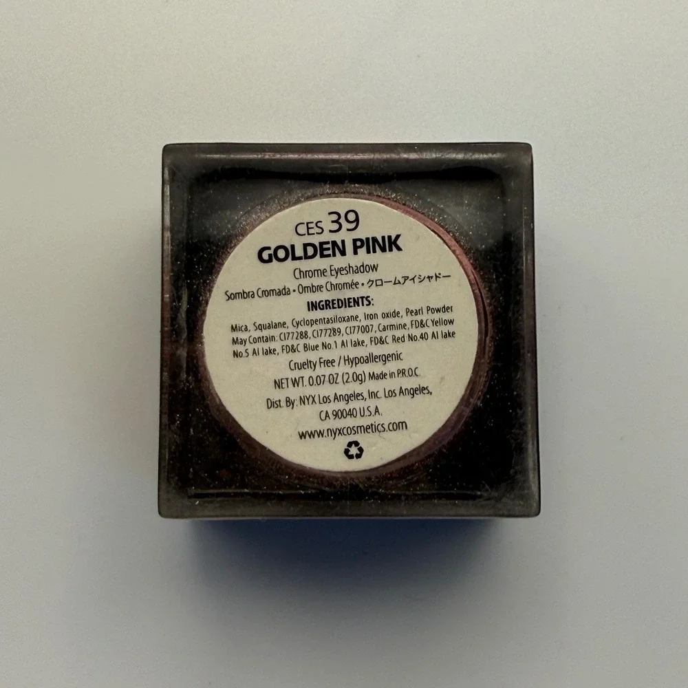 NYX Chrome Eyeshadow CES39 Golden‎ Pink Cruelty Free Hypoallergenic Makeup
